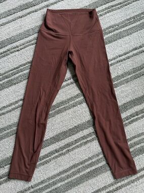 lululemon athletica Ribbed High-Rise Leggings in Deep Brown